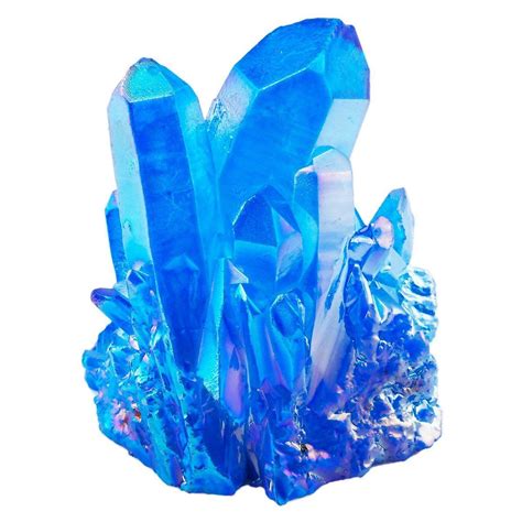 Rockcloud Healing Crystal Natural Titanium Coated Blue Rock Quartz