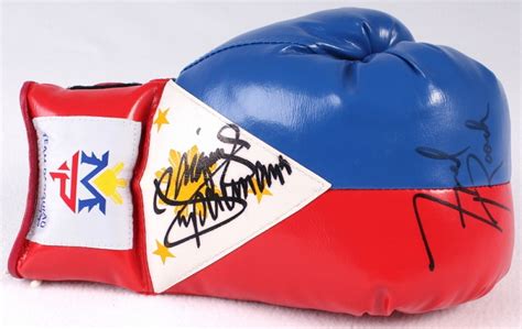 It has manny pacquiao themed embroidery on the main fists. Online Sports Memorabilia Auction | Pristine Auction