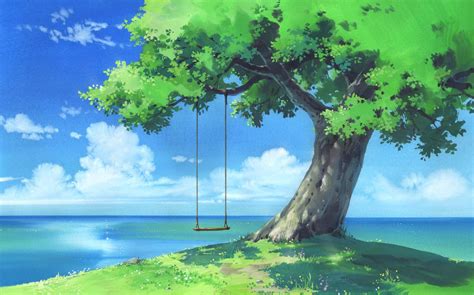 Image 43658 Anime Scenery Tree Swing Fairy Tail Fanon Wiki
