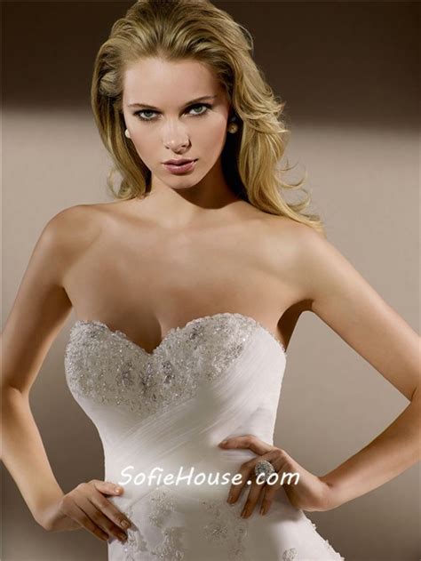 Slim Mermaid Strapless Corset Back Lace Beaded Crystal Wedding Dress With Detachable Train