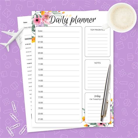 Daily Planner Templates 5 In 1 Bundle Template Printable Pdf