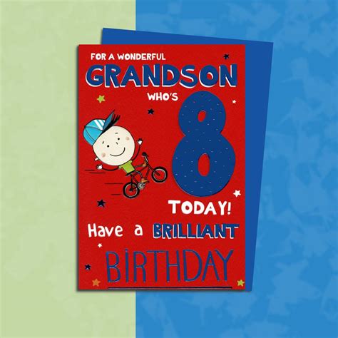 Special Grandson Age 8 Birthday Card