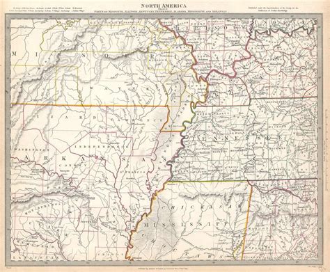 1833 Sduk Map Of Missouri Arkansas Tennessee Alabama And