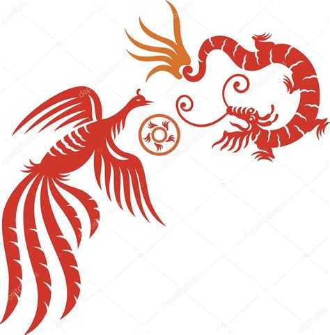 Phoenix And Dragon — Stock Vector © Zhou77 4175904