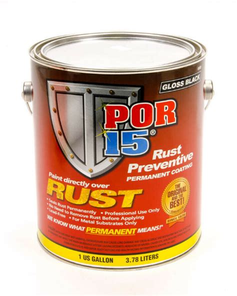 Por 15 45001 Rust Preventive Coating Gloss Black 1 Gallon Detailing
