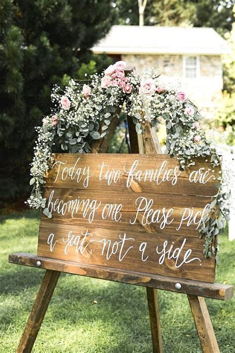 Rustic Wedding Seating Sign Pick A Seat Not A Side Sign
