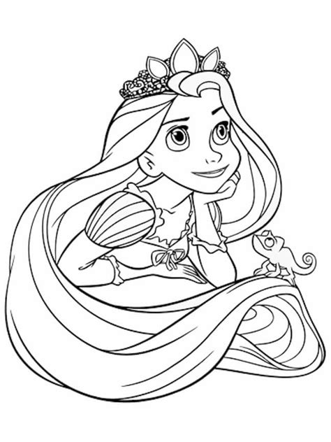 Disegno Di Rapunzel Che Veste Pascal Da Stampare E Colorare Desenho