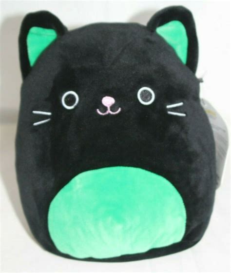 Squishmallow Cleo The Cat Plush Stuffed Animal Black Green Kellytoy 12