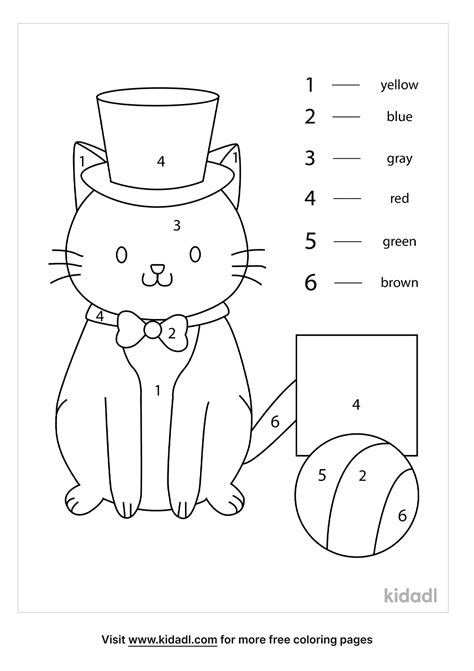 Free Number Cat Coloring Page Coloring Page Printables Kidadl