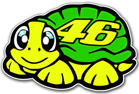 Pack Of 2 Valentino Rossi 46 Turtle Sticker Decal 11 Cm Logo Jdm Car