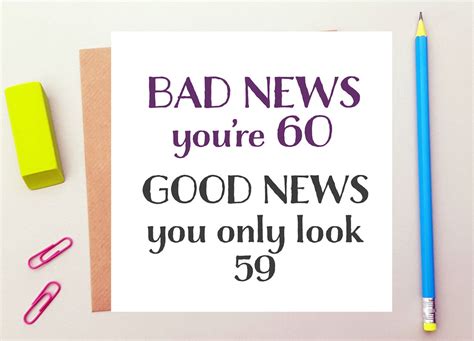 Funny 60th Birthday Card Humour Sixty Rude Cheeky Etsy