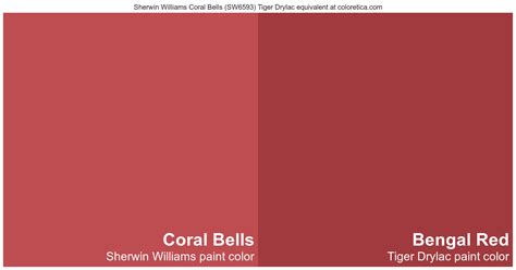 Sherwin Williams Coral Bells Tiger Drylac Equivalent Bengal Red