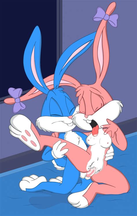rule 34 anthro babs bunny blue fur bow breasts buster bunny closed eyes female fur furry ears