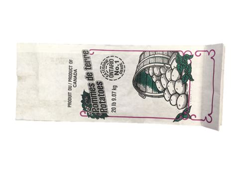 20 Lb Paper Potato Bag Window Wellington Produce Packaging