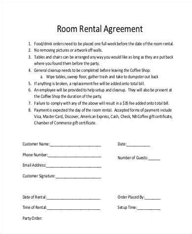 Simple Room Rental Agreement Templates Templatearchive Printable