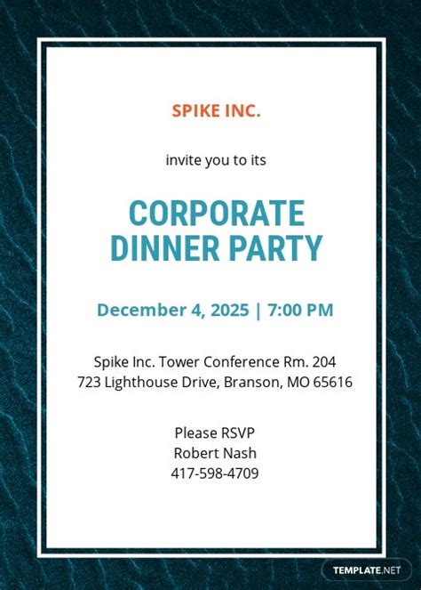 Corporate Event Invitation Template In Illustrator Word Outlook