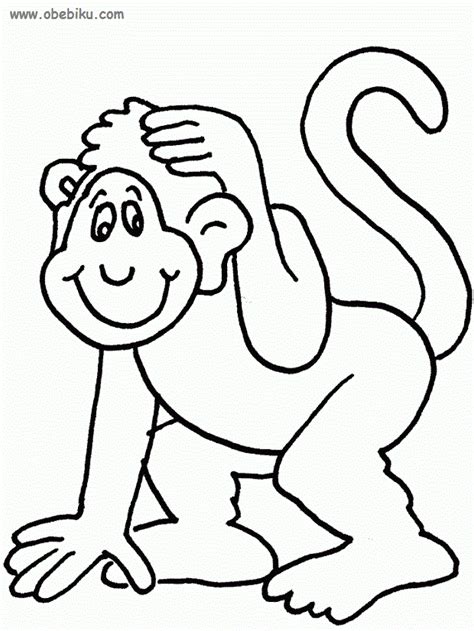 Gambar Mewarnai Hewan Monyet