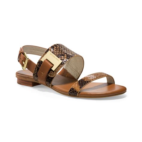 Michael kors women's blush pink bella ruffle slide sandals n2012 size 7 m *. Michael Kors Michael Guiliana Flat Sandals in Brown - Lyst