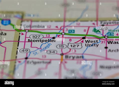 Montpelier Ohio Usa Shown On A Geography Map Or Road Map Stock Photo