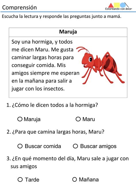 Comprensión Lectora Para 5 Años Materiales Educativos Para Maestras