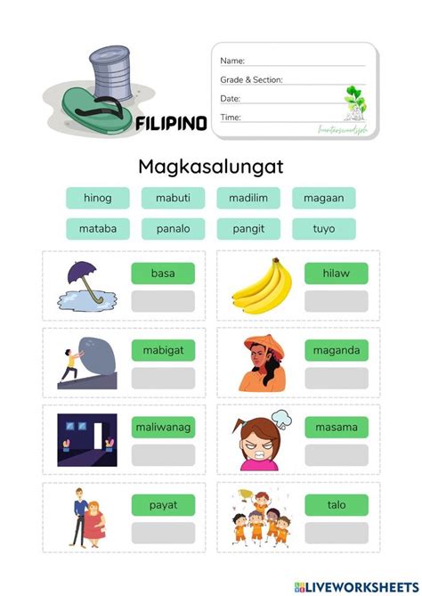 Magkasalungat Hunterswoodsph Filipino Worksheet 2nd Grade