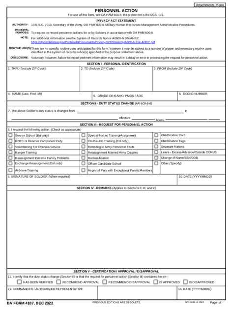 Da Form 4187 Fill Out And Sign Online Dochub