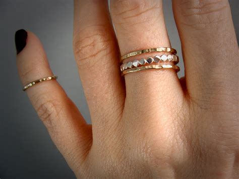 Power Of Three Mixed Metal Stacking Rings Set Stackable Rings
