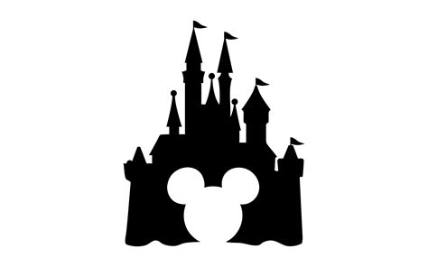 Mickey Silhouette Disney Castle SVG