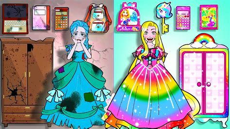 DIY Ideas For DOLLS Poor Vs Rich Rapunzel Mother And Babe Family LOL Surprise DIYs YouTube