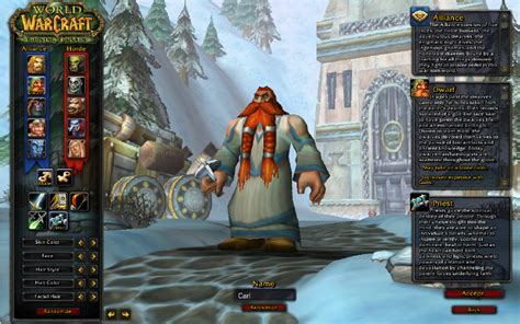 the character creation screen from world of warcraft download scientific diagram