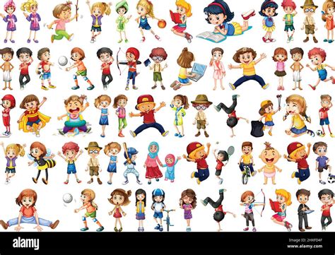 Set Of Children Character Illustration Stock Vector Image And Art Alamy