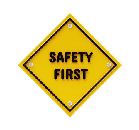 Safety First Sign Emergency Security Danger Warning 3d Icon Mockup