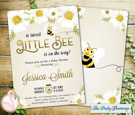 Bee Baby Shower Invitation Bumblebee Baby Shower Invitation Etsy