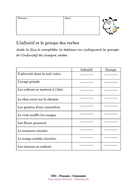 Calcul, numération, problèmes, géométrie, grandeurs et mesures. Exercice Cm1 Grammaire - Rikki dedans Exercice De Francais Pour Cm1 | Arouisse.com