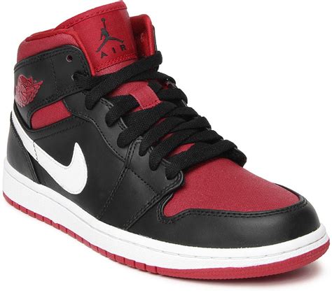 Nike Air Jordan 1 Mid Basketball Shoes For Men Buy Blackgym Red
