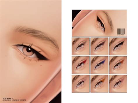 The Sims Resource Eyeliner N151 In 2024 Sims 4 Cc Makeup Makeup