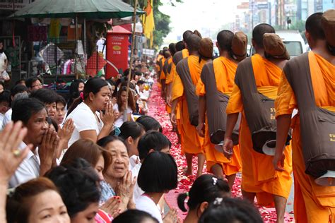 Free Images : people, crowd, walk, orange, buddhism, thailand, public