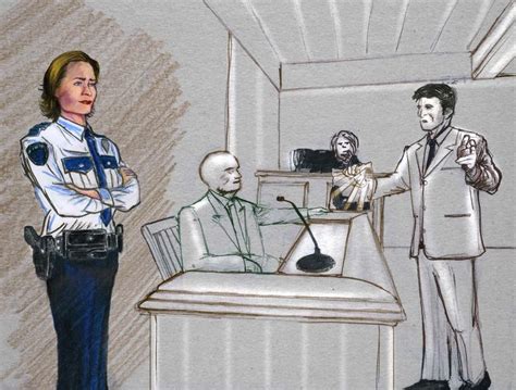 Courtroom Artist Clearly Infatuated With Bailiff Courtroom
