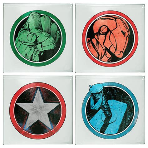 Avengers Glass Coasters Set Of 4