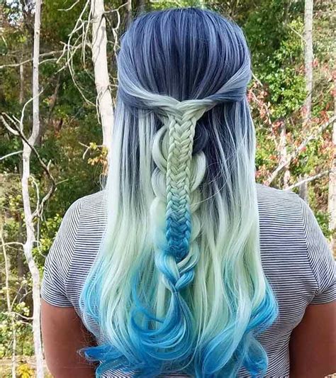 20 Beautiful Styling Ideas For Blue Ombre Hair