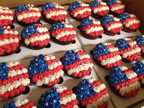 American Flag Cupcakes Fourth Of July Decor 4th Of July Party July