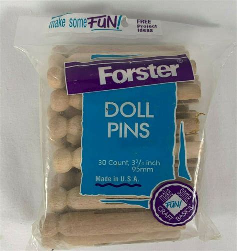 Forster Wood Doll Pins 3 34 Inch 30 Count Natural Made In Usa Forster