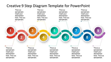 9 Steps Material Design Timeline Template Slidemodel