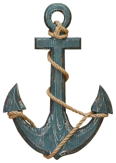 Large Wood Anchor Wall Decor Small Size Mediterranean Style Anchor