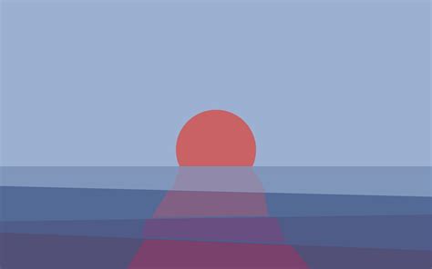 Wallpaper Sunset Abstract Minimalism Red Sky Sphere Calm