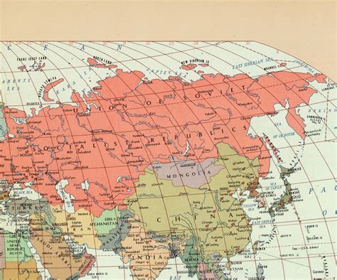 Digital 1967 Vintage Political Soviet Prl Colorful World Map Download