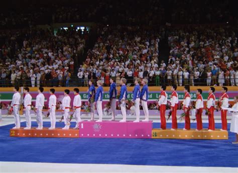 1984 olympics men s gymnastics medal ceremony r 80sdesign