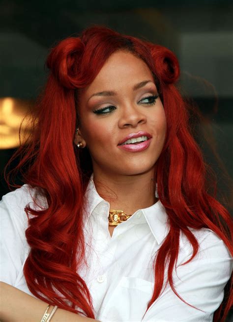 Download Free Mp3 Songs And Wallpapers Rihanna Red Color Hairstyle
