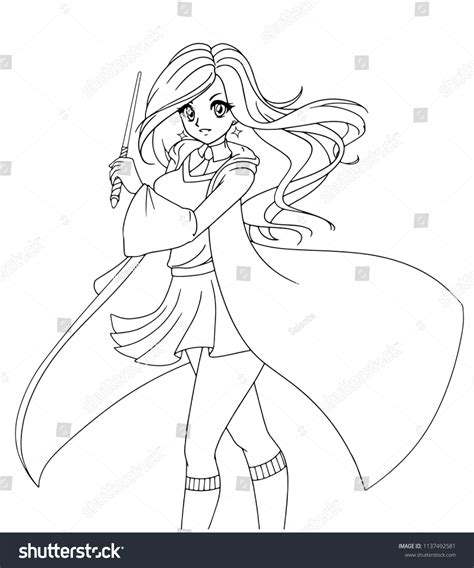 Cute Anime Witch Coloring Pages Teenage Girl W I T C H Coloring Pages