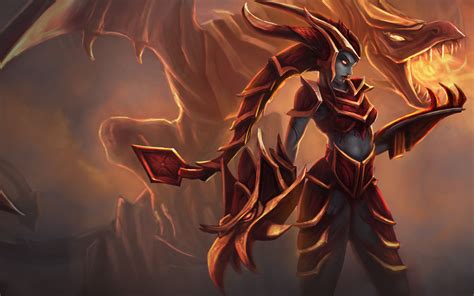 Shyvana The Half Dragon From The League Of Legends Game Art Hq